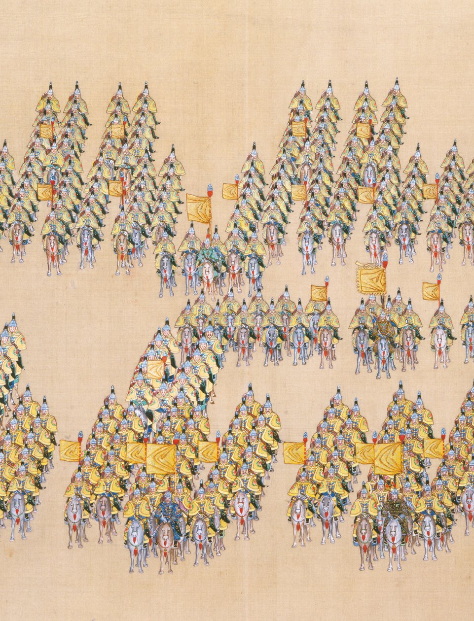 Kaiser Qianlongs Überprüfung der großen Truppenparade, Handrolle von Chinese School