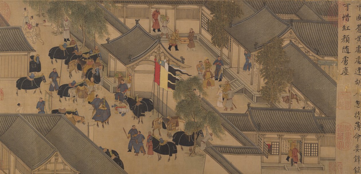 Die Geschichte von Lady Wenji, Handrolle, frühes 15. Jahrhundert von Chinese School