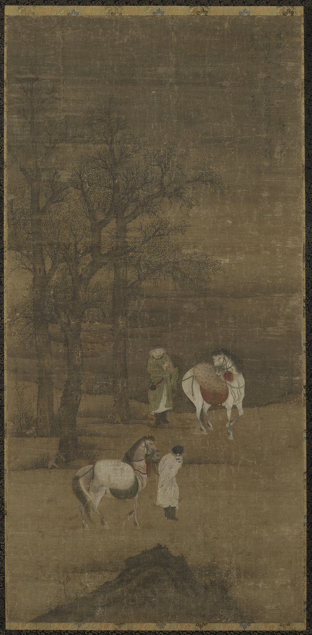Winterlandschaft mit Pferden und Pflegern, Ming- oder Qing-Dynastie von Chinese School