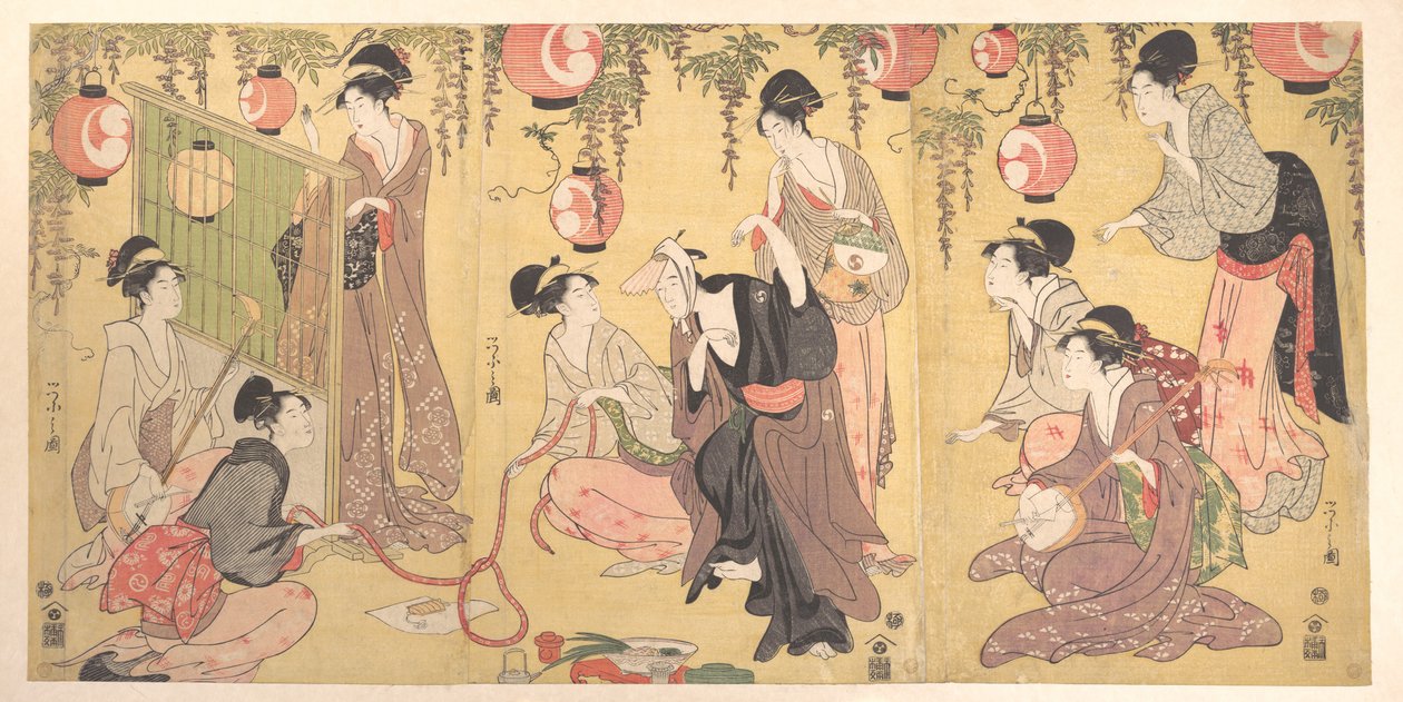 Eine Parodie von Yuranosuke in den Vergnügungsvierteln von Chobunsai Eishi