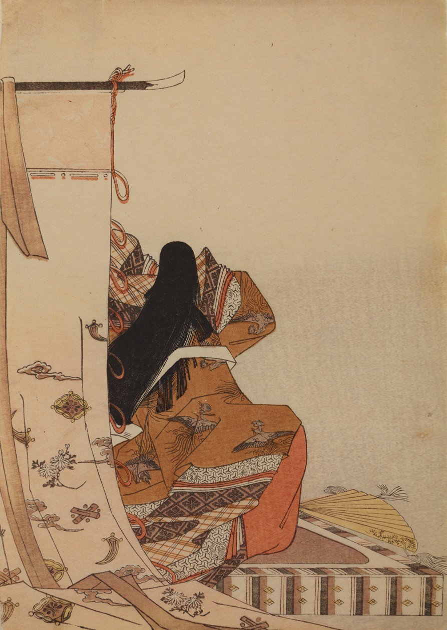 Poetka Shikishi Naishinno, aus dem Album: Nishikizukuri onna sanjurokkasen ezukushi von Chobunsai Eishi