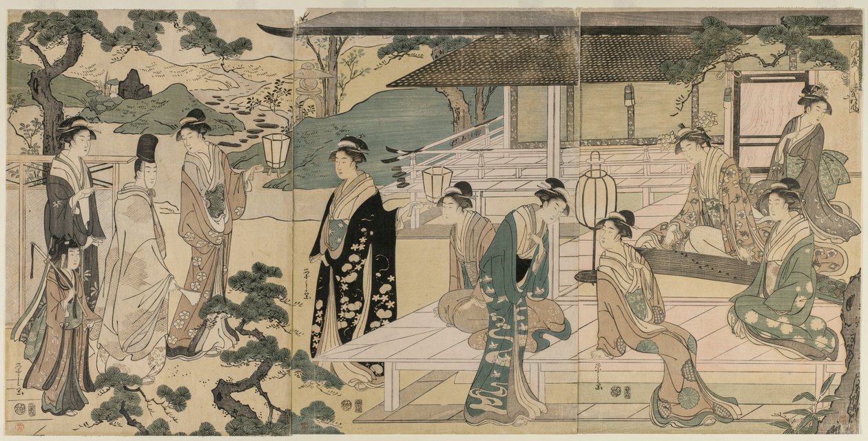 Das Matsukaze-Kapitel der Geschichte von Genji aus der Serie Die Geschichte von Genji, ca. 1791 von Chobunsai Eishi
