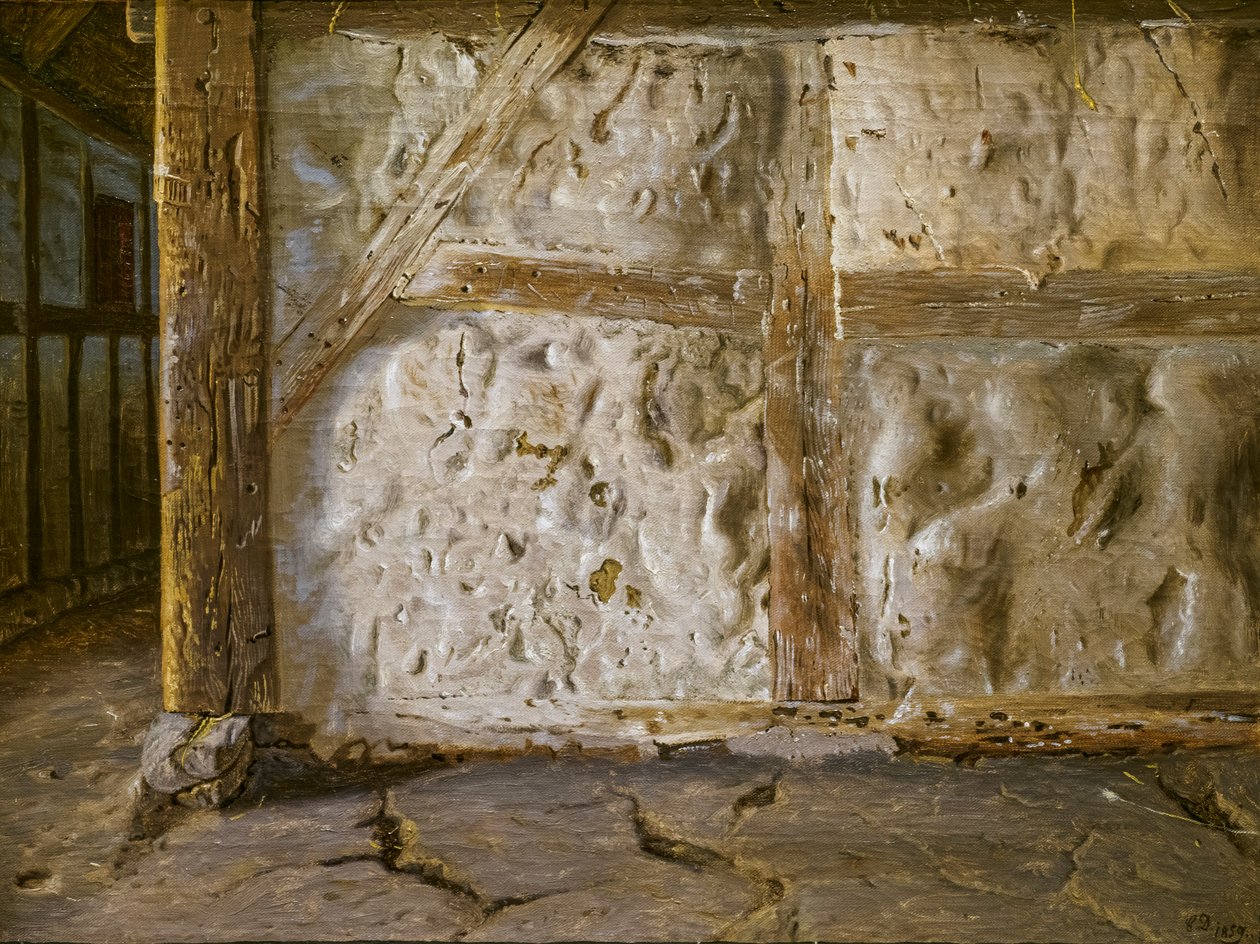 Kalkgeweißte und Fachwerk-Wand von Christen Dalsgaard