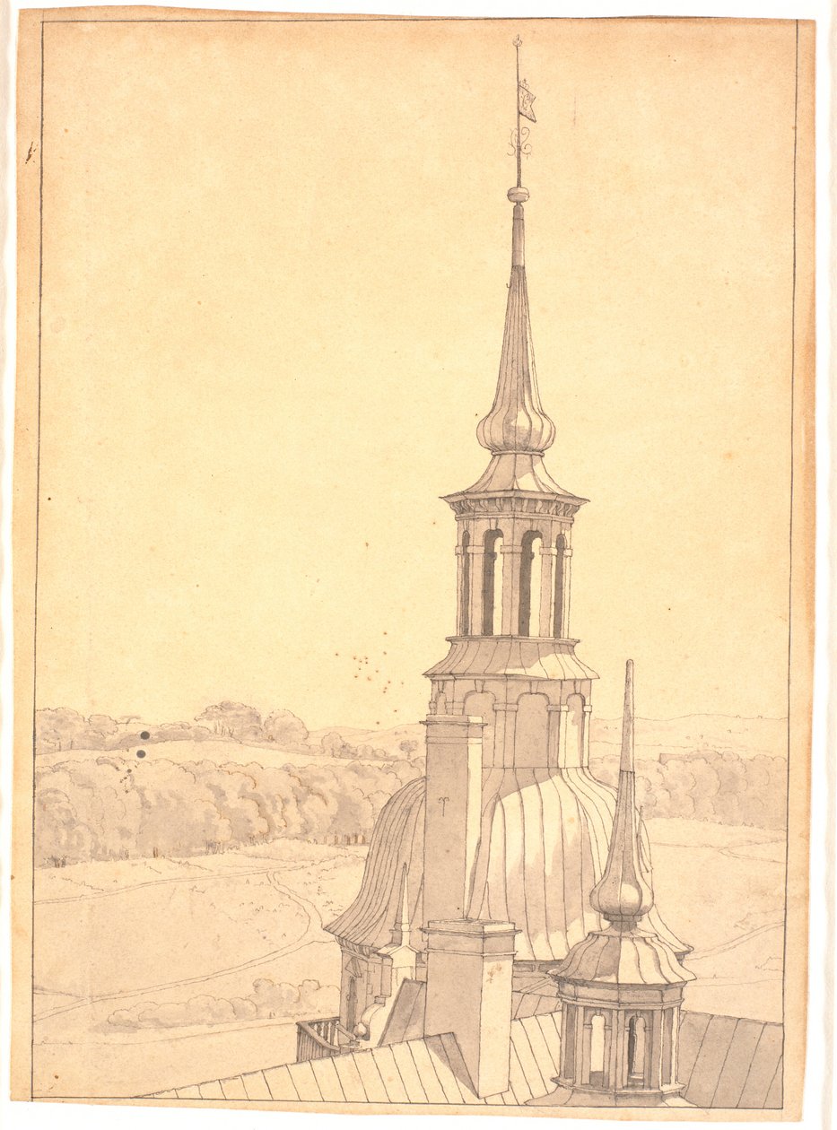 Einer der kleinen Türme auf Schloss Frederiksborg von Christen Købke