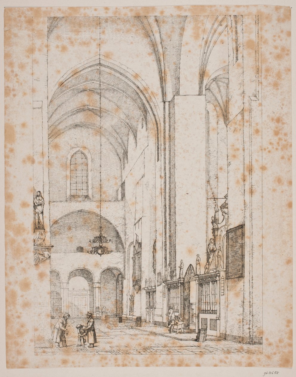 Ansicht des Inneren des nördlichen Querschiffs der Århus Domkirche von Christen Købke