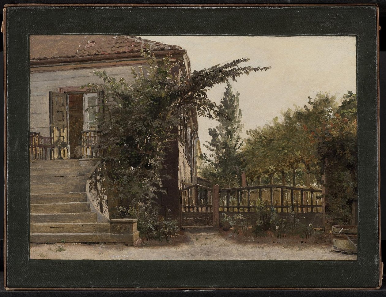 Die Gartentreppe zum Atelier des Künstlers auf Blegdammen, Kopenhagen von Christen Købke