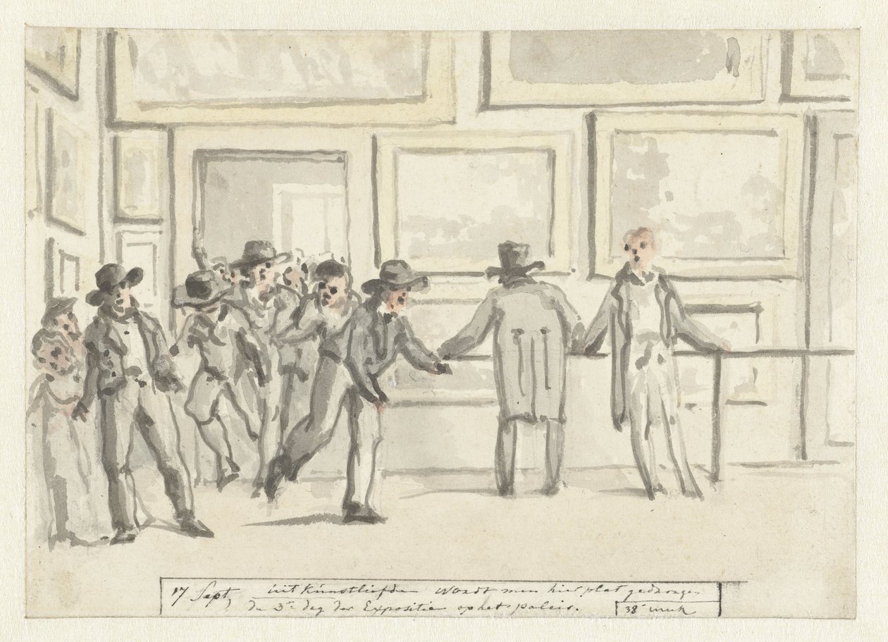 Besucher auf der Kunstausstellung in Amsterdam im Jahr 1808 von Christiaan Andriessen