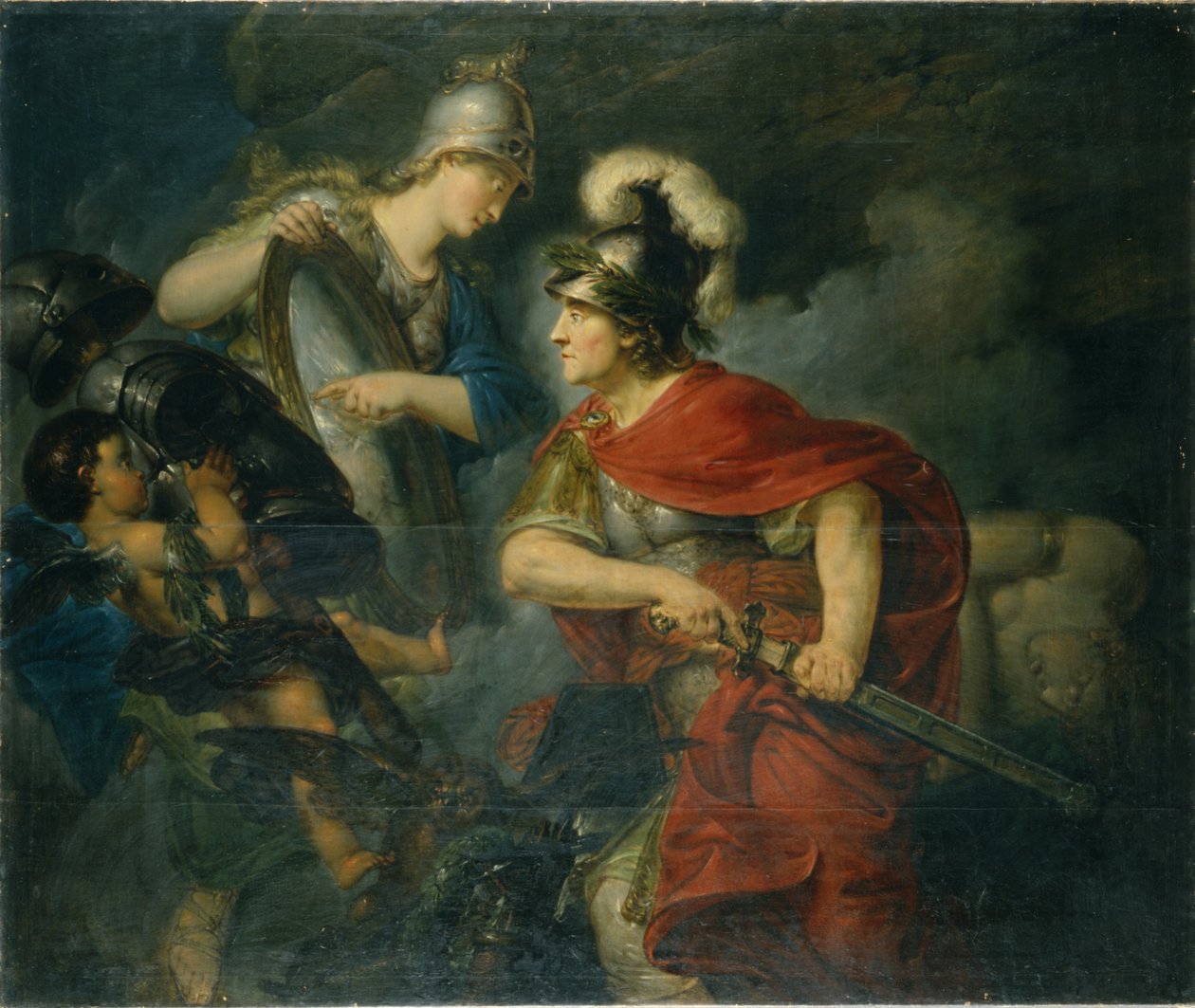 Minerva zeigt ihren Neid im polierten Schild von Bernhard Rode