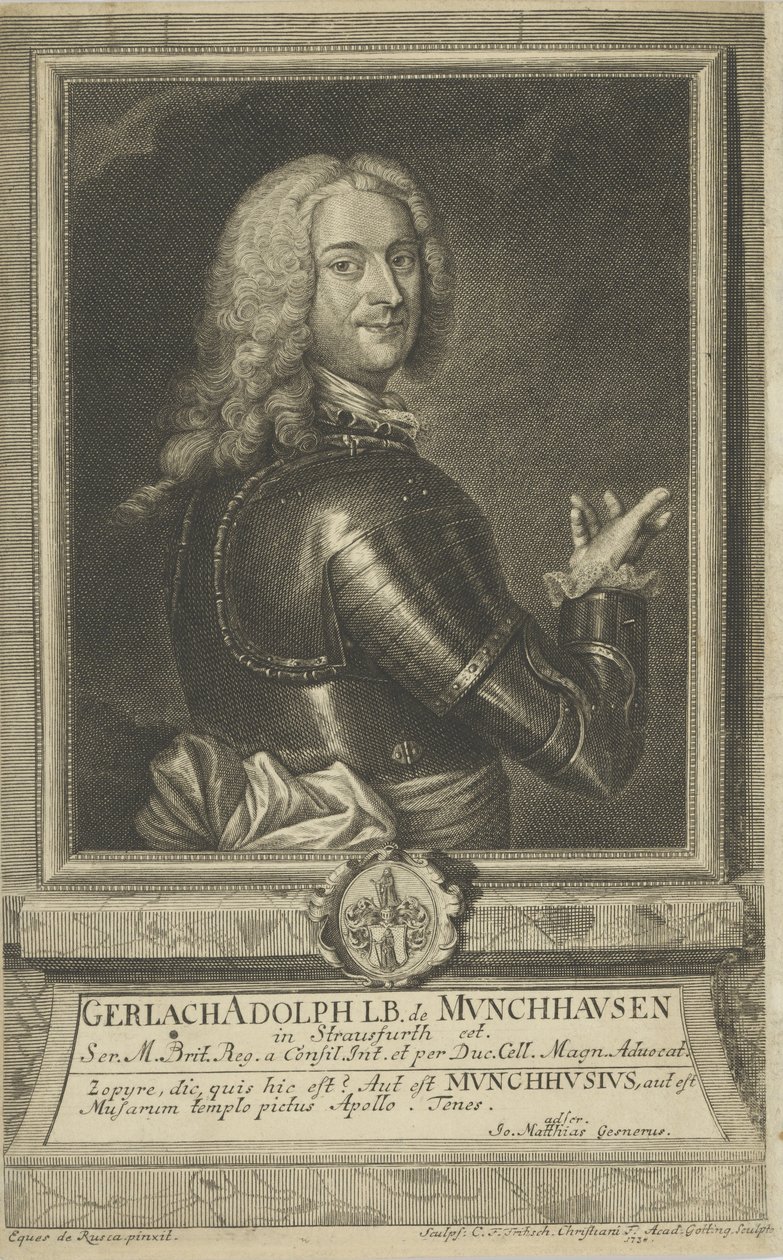 Porträt von Gerlach Adolph von Münchhausen 1688-1770, 1738 von Christian Friedrich Fritzsch