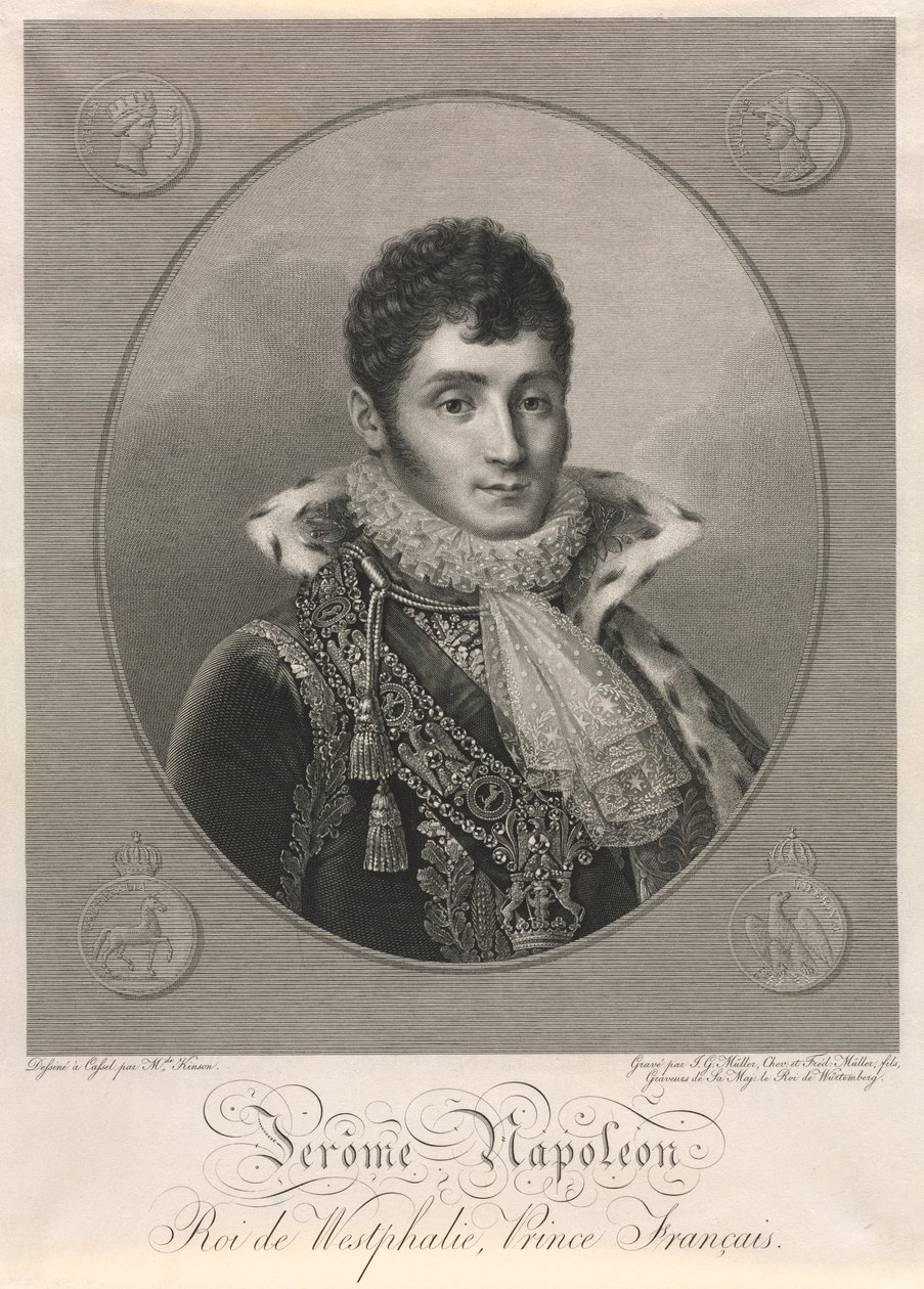 Jerome Napoleon, König von Westphalen, französischer Prinz von Christian Friedrich Muller