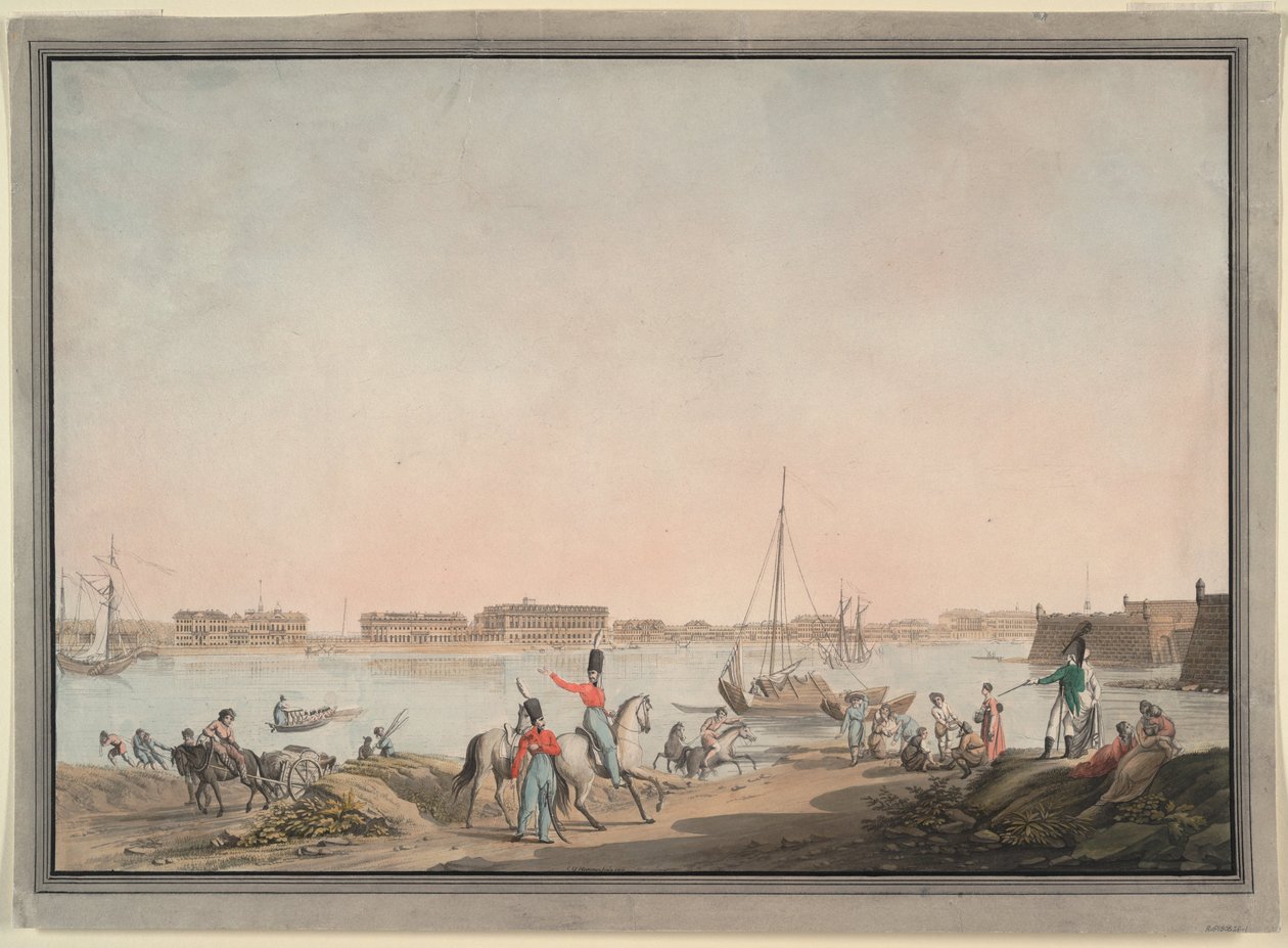 Ansicht von St. Petersburg von der Newa, 1808 von Christian Gottlieb Hammer