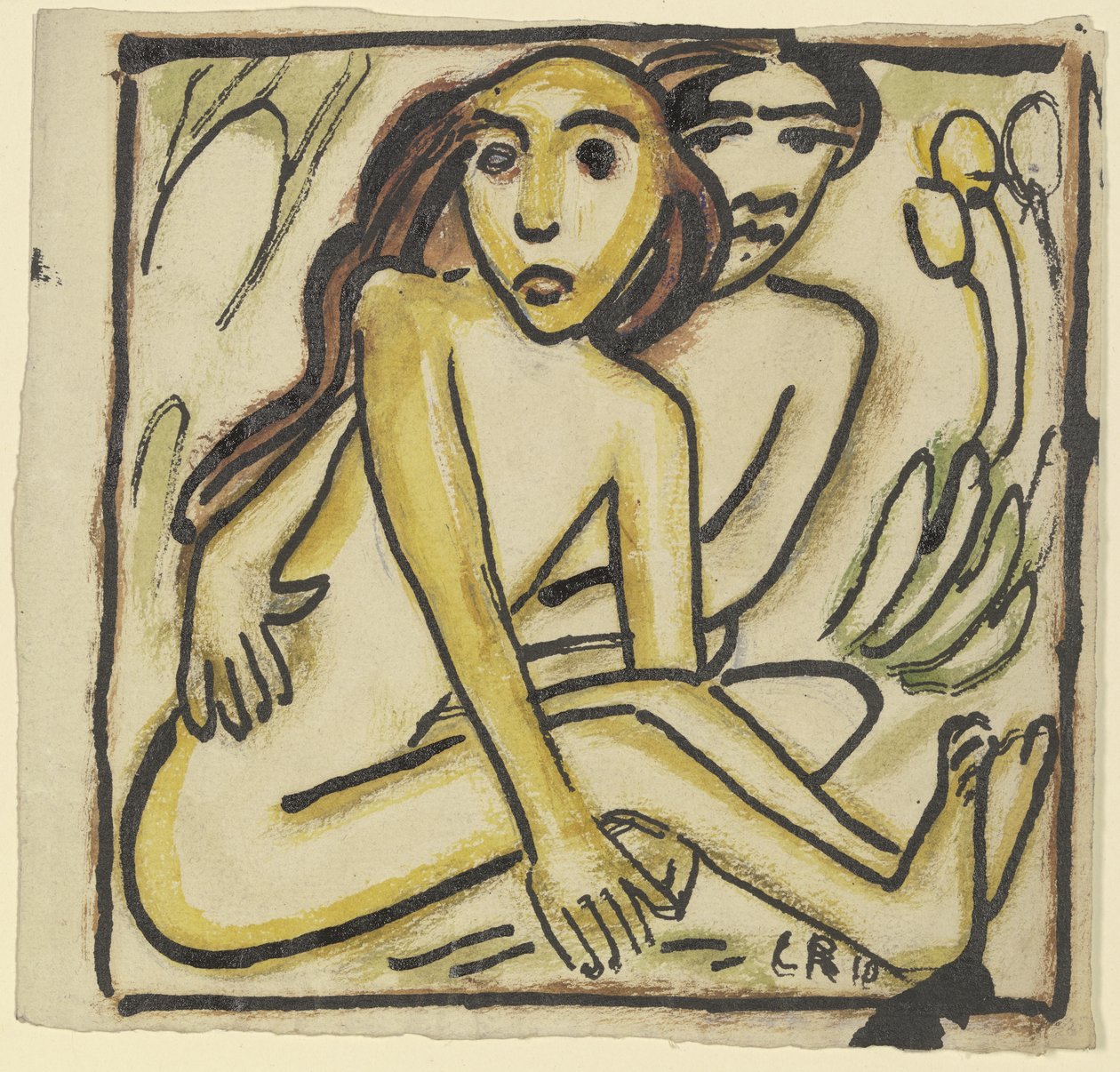 Sitzendes Paar (Akt) von Christian Rohlfs
