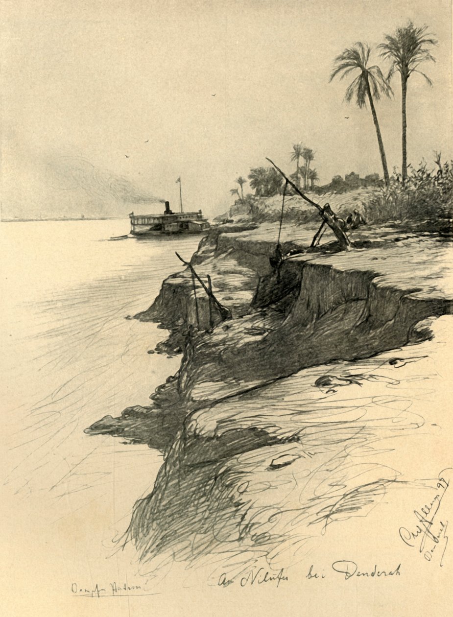 Am Ufer des Nils bei Dendera, Ägypten, 1898 von Christian Wilhelm Allers