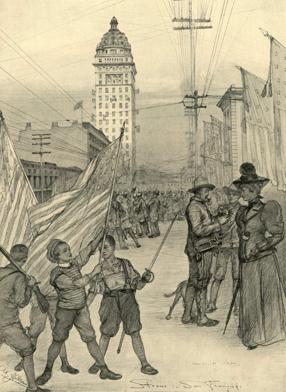 Straßenszene in San Francisco, USA, 1898 von Christian Wilhelm Allers