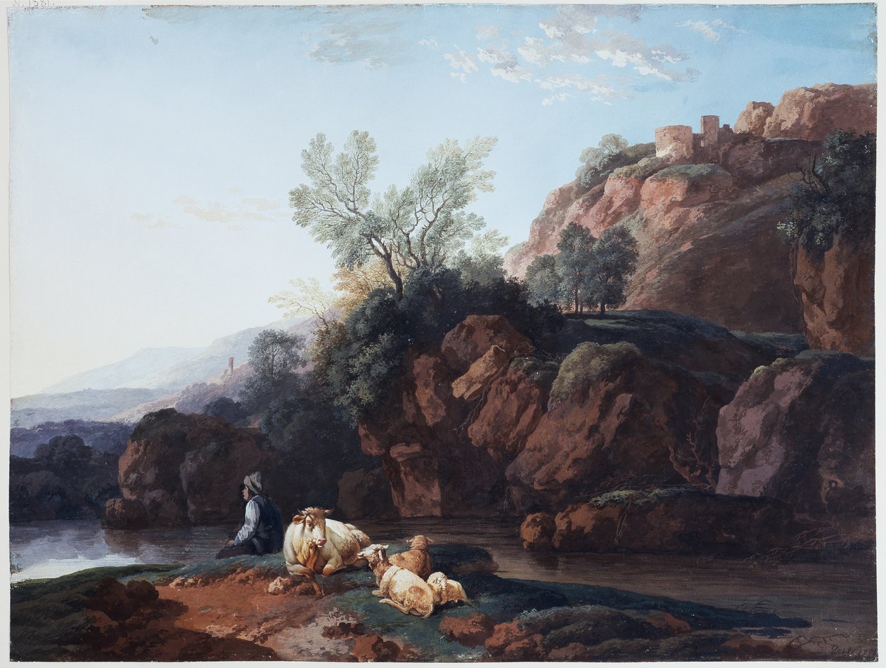Felsige Gegend an einem Fluss von Christian Wilhelm Ernst Dietrich