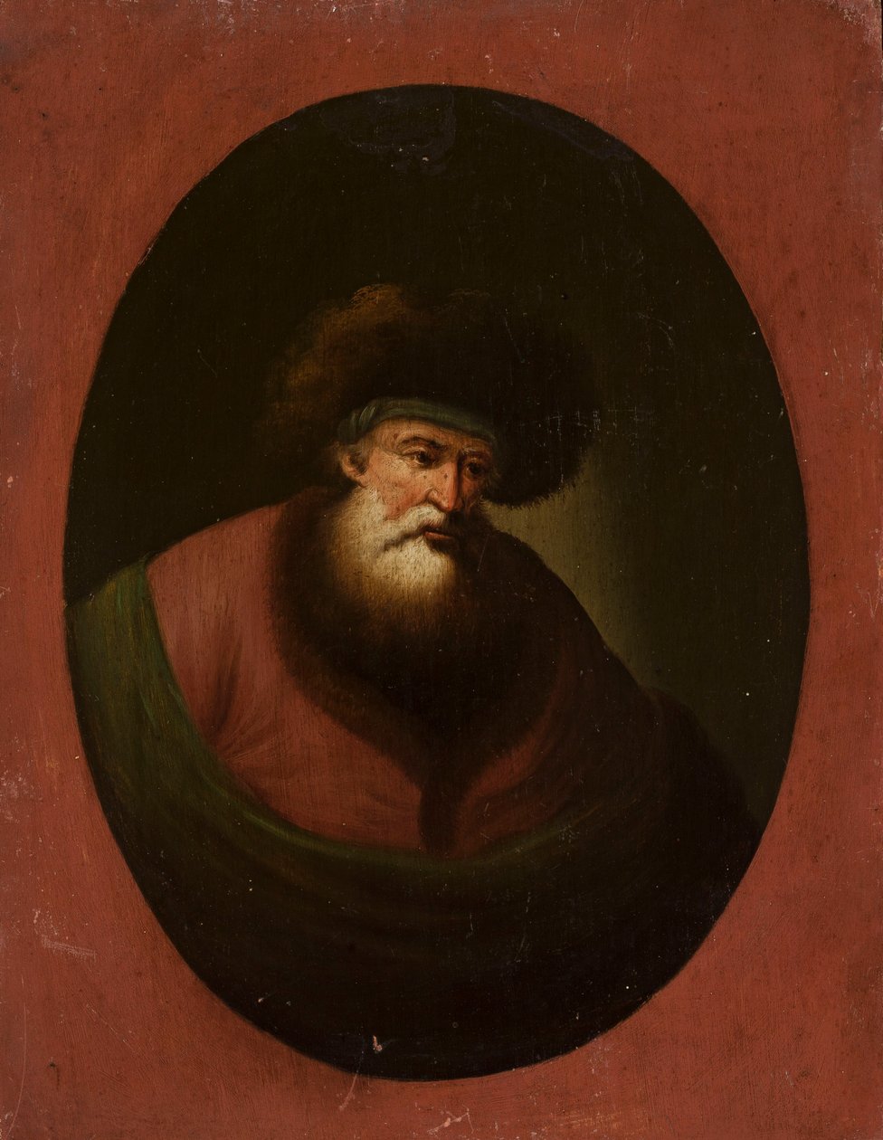 Alter Mann mit grünem Stoff von Christian Wilhelm Ernst Dietrich