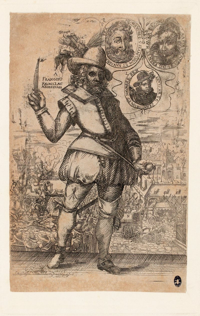 François Ravaillac 1578-1610, der Mörder von König Heinrich IV. von Frankreich von Christoffel van Sichem