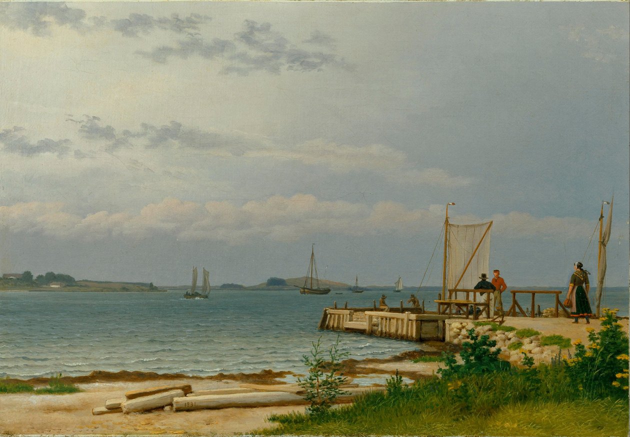 Blick Richtung Koster vom Steg in Kallehave von Christoffer Wilhelm Eckersberg