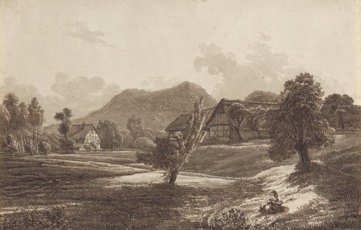 Lausitzer Landschaft mit dem Landeskrone-Berg von Christoph Nathe