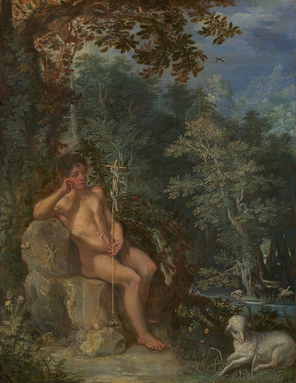 Johannes der Täufer in der Wüste von Circle of Adam Elsheimer