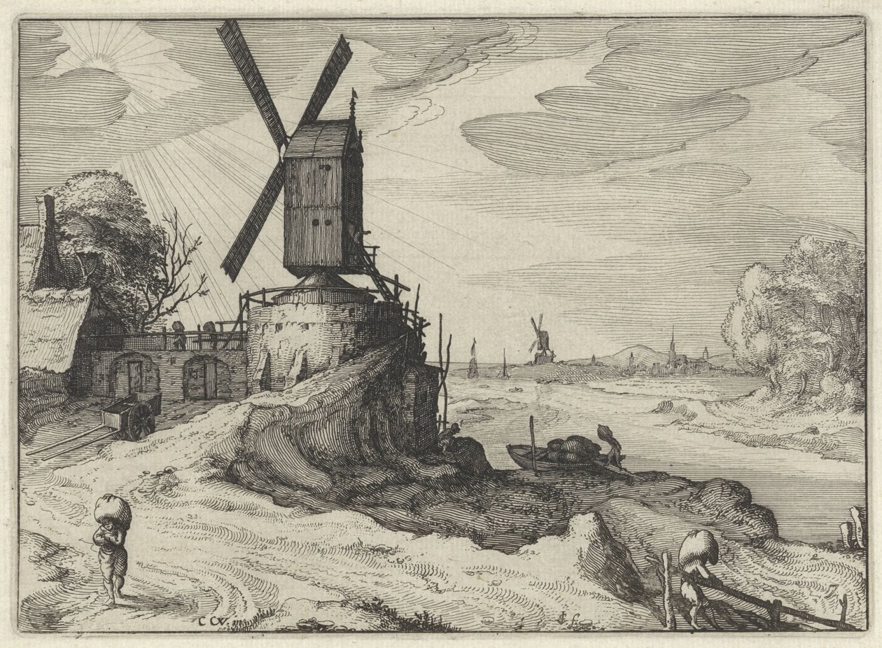 Mühle an einem Fluss von Claes Jansz. Visscher (II)