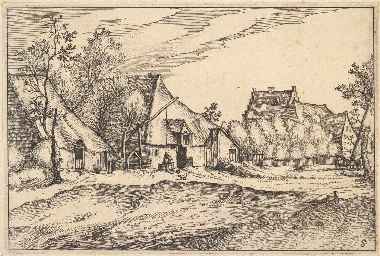 Bauernhöfe in einem Dorf von Claes Jansz Visscher