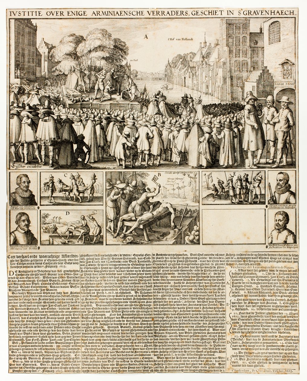 Hinrichtung der Arminianer in Den Haag von Claes Jansz. Visscher II