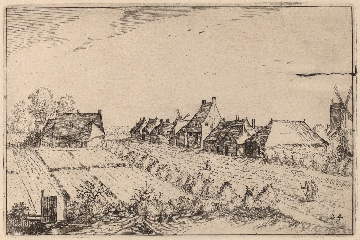 Felder und eine Straße von Claes Jansz Visscher after Johannes van Doetechum, the Elder after Lucas