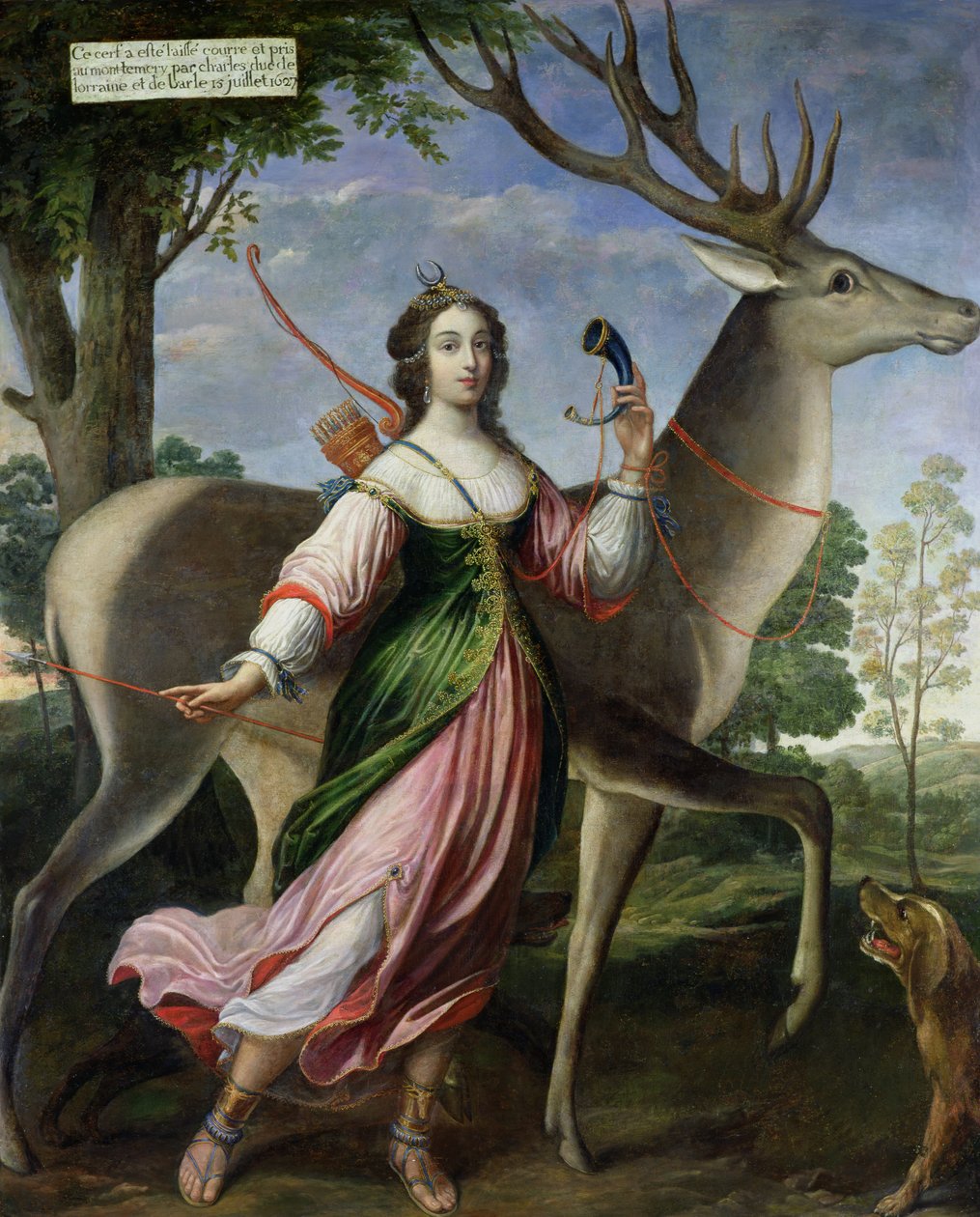 Marie de Rohan-Montbazon (1600-79), Herzogin von Chevreuse als Diana die Jägerin von Claude Deruet