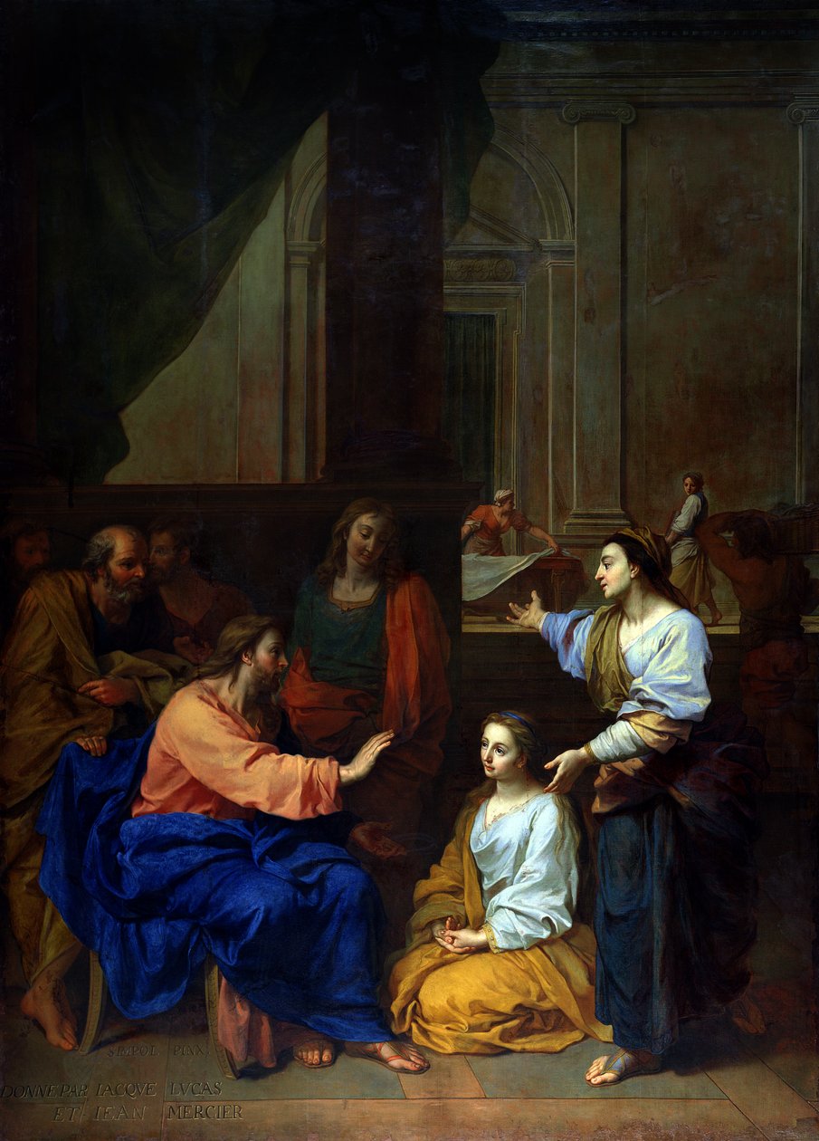 Christus mit Martha und Maria von Claude II Saint Paul