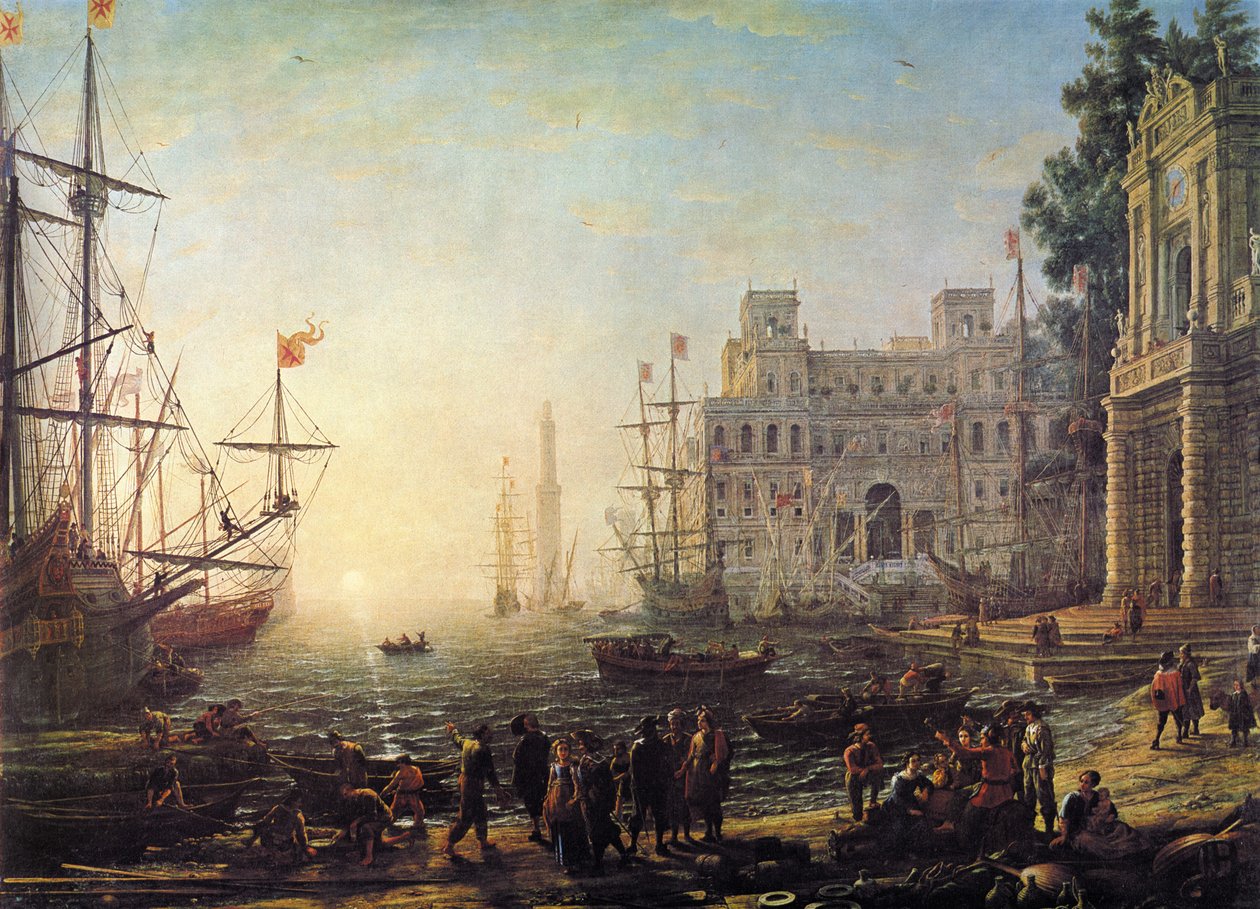 Hafenansicht mit der Villa Medici von Claude Lorrain