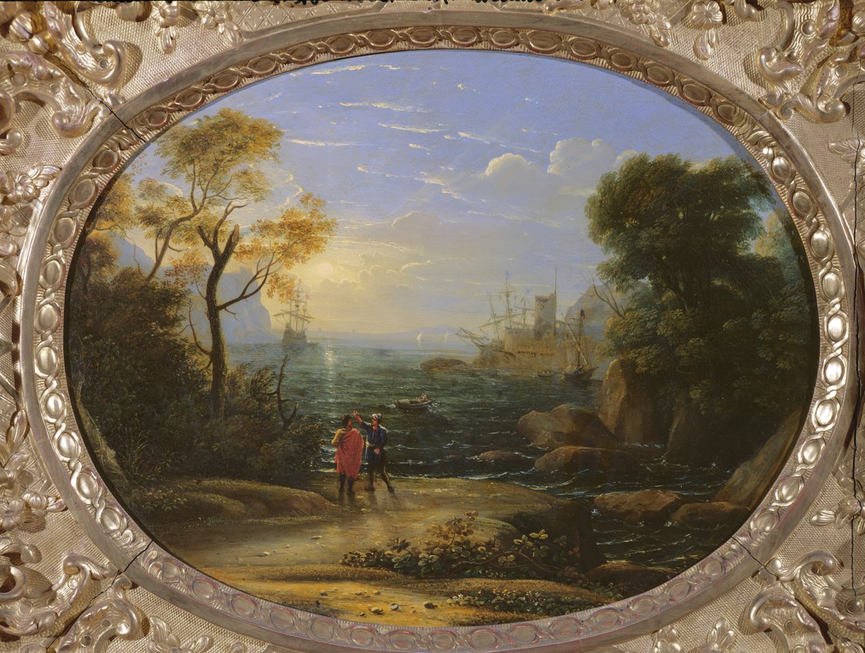Küstenlandschaft bei Sonnenuntergang von Claude Lorrain