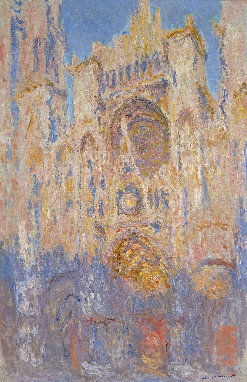 Kathedrale von Rouen, Sonnenlichteffekte, Sonnenuntergang von Claude Monet