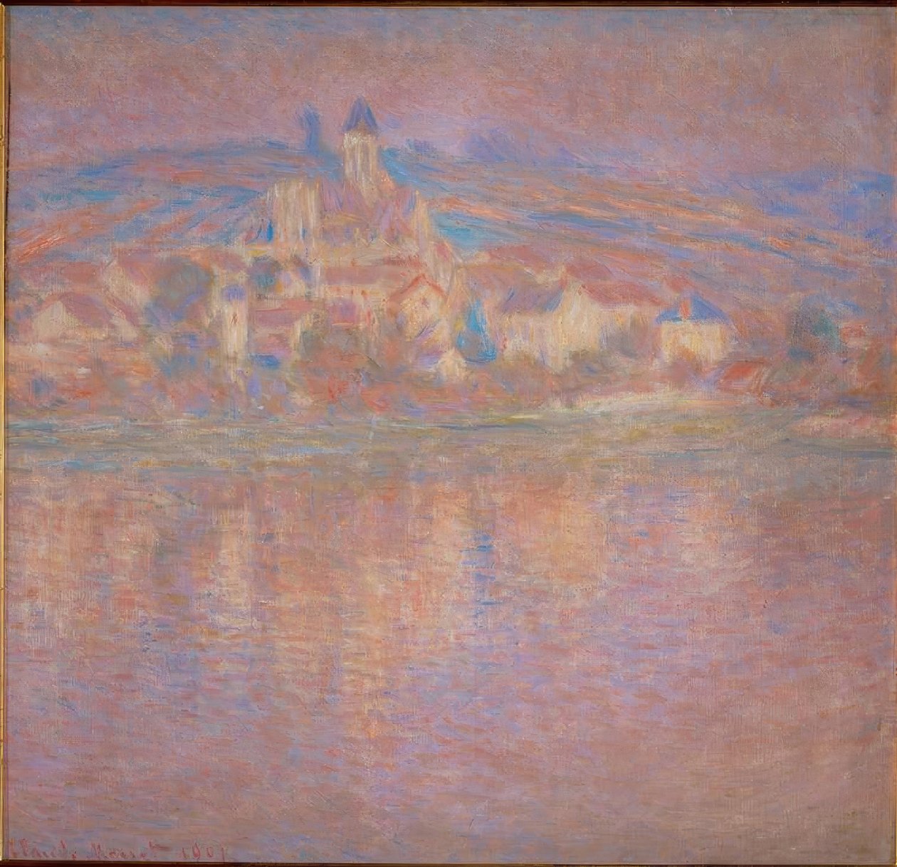 Vétheuil, Sonnenuntergang von Claude Monet