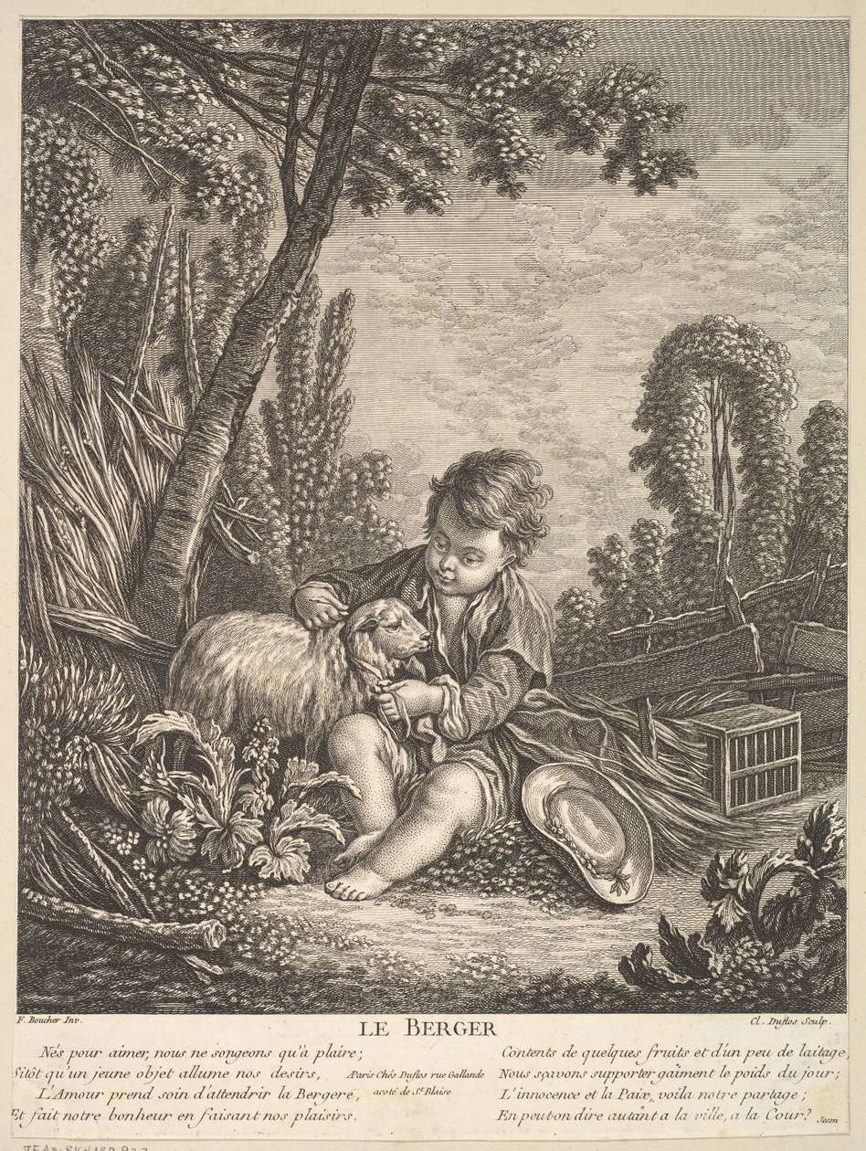 Der Hirte, ca. 1753 von Claude Augustin Duflos