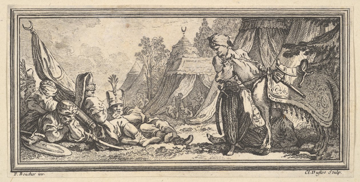 Türkische Soldaten ruhen sich aus, 1746-47 von Claude Augustin Duflos
