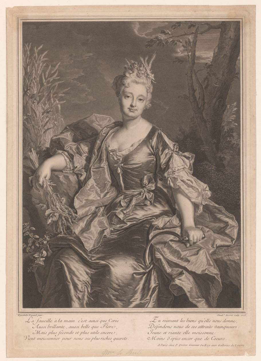Porträt von Marguerite Henriette de La Briffe Le Bret als Ceres von Claude Drevet