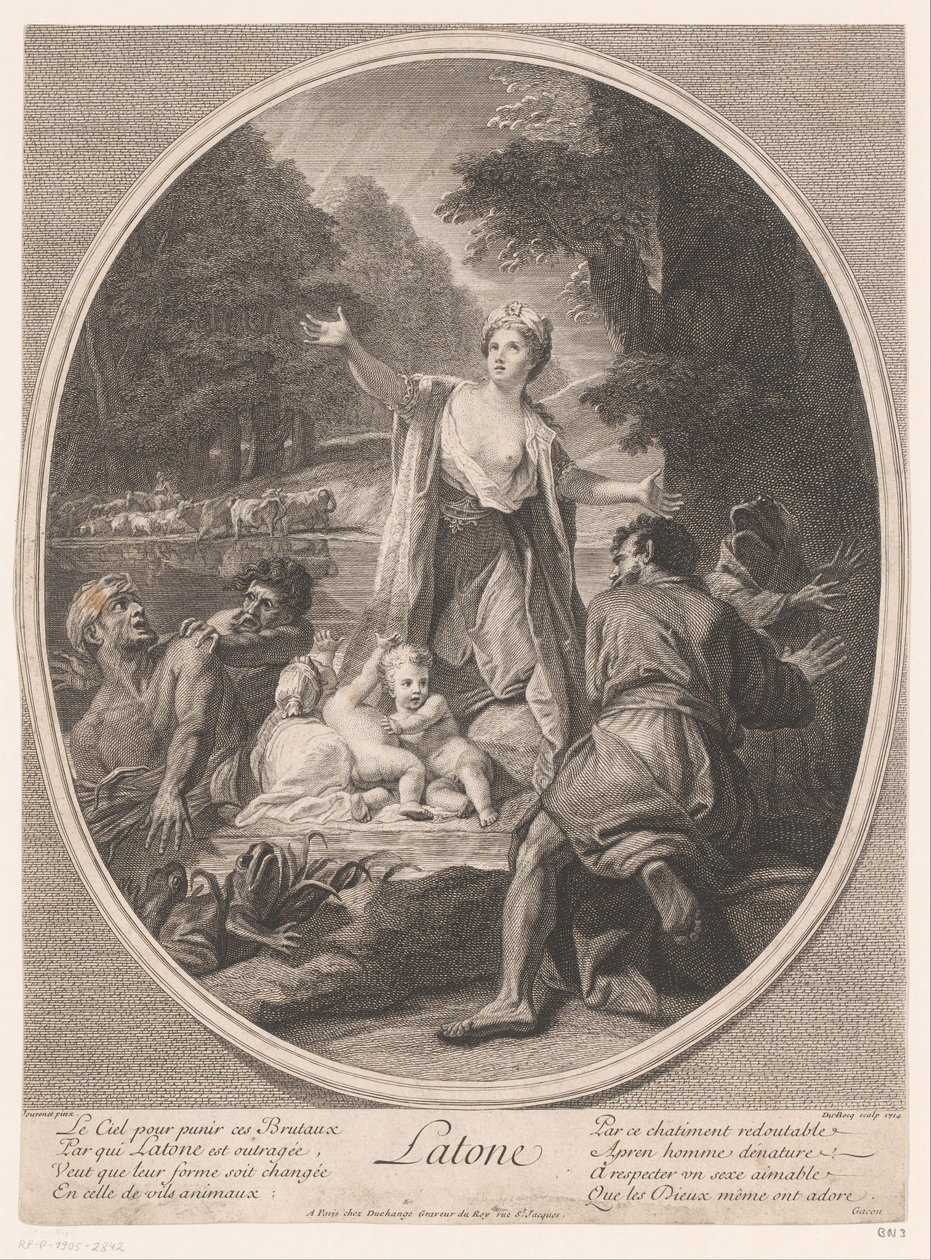 Leto verwandelt die Bauern in Frösche (Latone) von Claude Dubosc