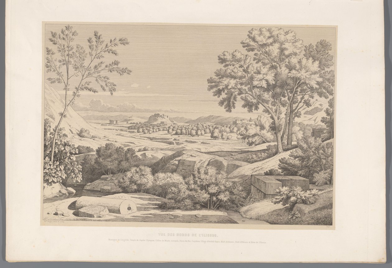 Ansicht des Ufers des Flusses Ilisos von Claude Félix Théodore Caruelle d