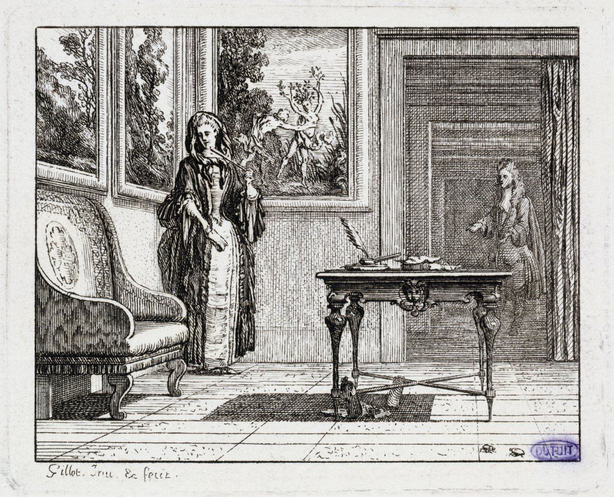Vignetten zu La Mottes Fabeln. Die Grillen (Buch II, Fabel 19) von Claude Gillot
