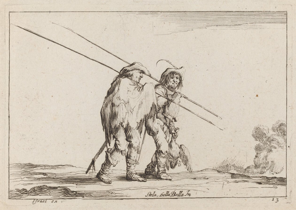 Zwei Pikenier zu Fuß unterwegs von Claude Goyrand after Stefano Della Bella