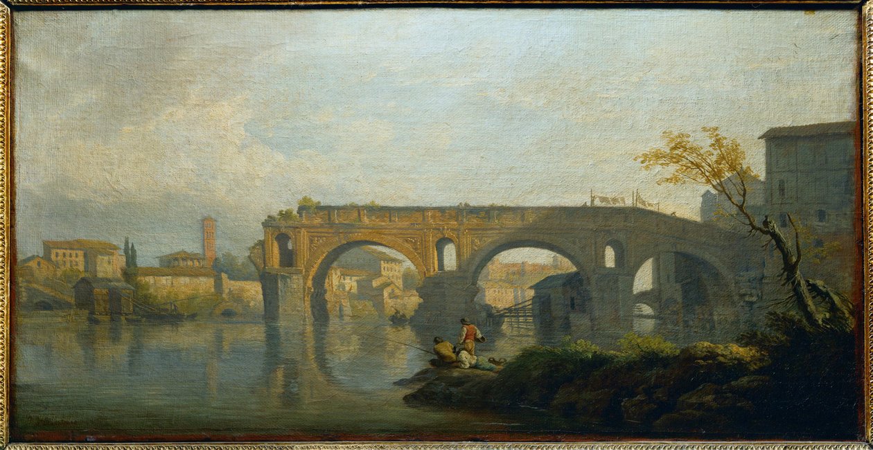 Die Ponte Rotto, Rom von Claude Joseph Vernet