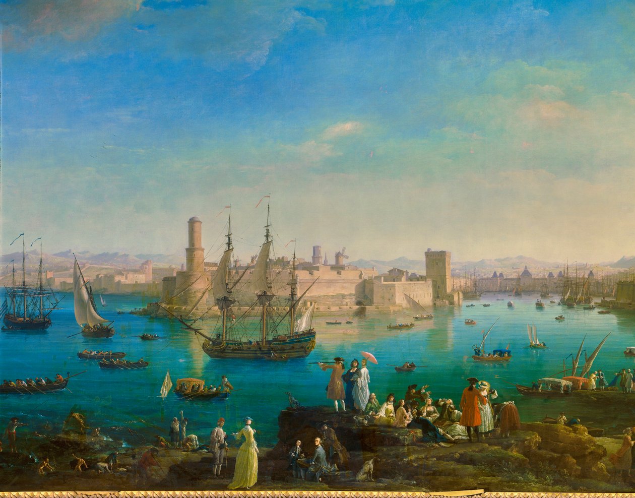 Der Eingang des Hafens von Marseille im Jahr 1754 (Detail) von Claude Joseph Vernet