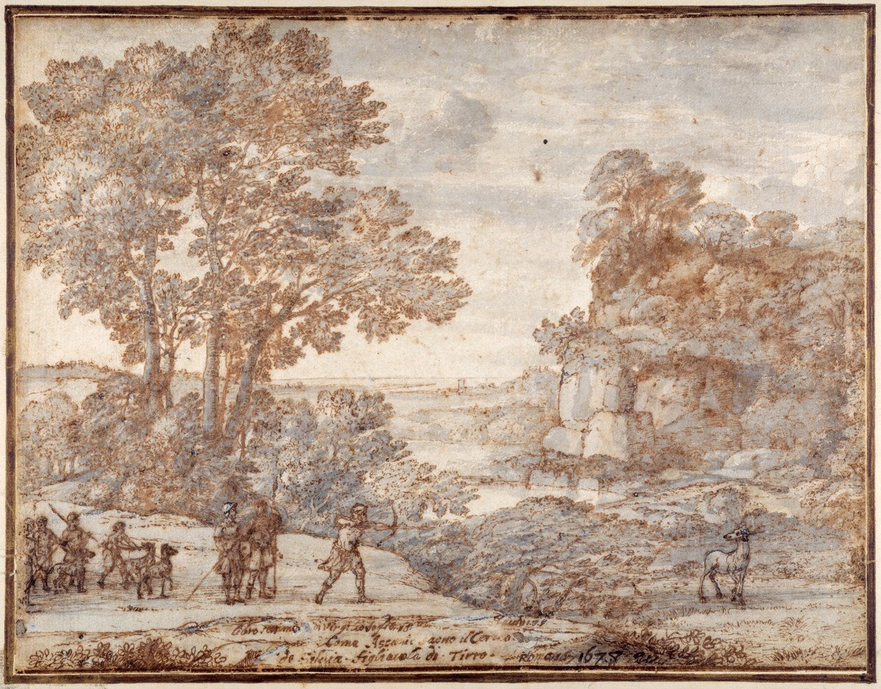 Ascanius schießt den Hirsch von Sylvia, ca. 1680 von Claude Lorrain