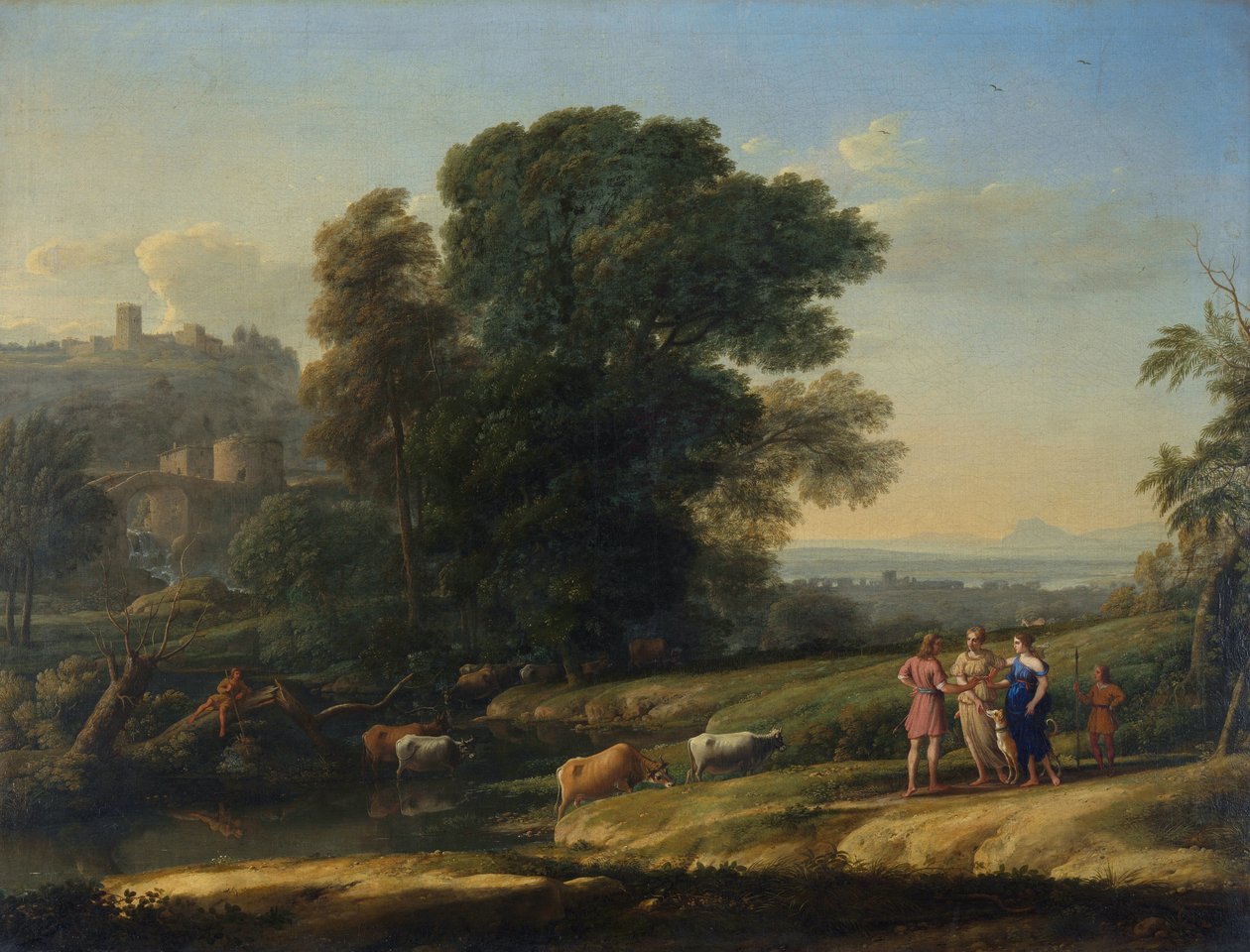 Landschaft mit Cephalus und Procris, vereint durch Diana von Claude Lorrain