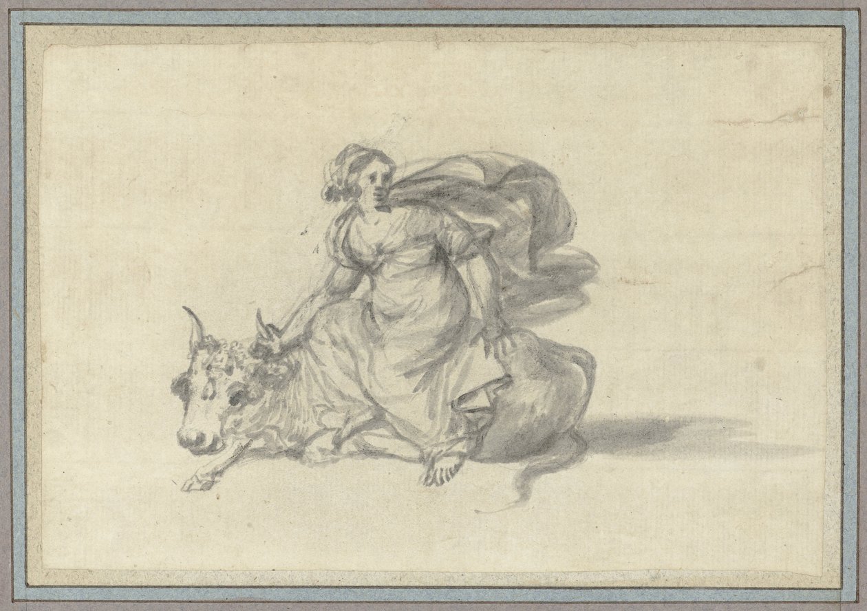 Europa auf dem Stier, Studien von Tieren aus dem Tieralbum (Serientitel) von Claude Lorrain