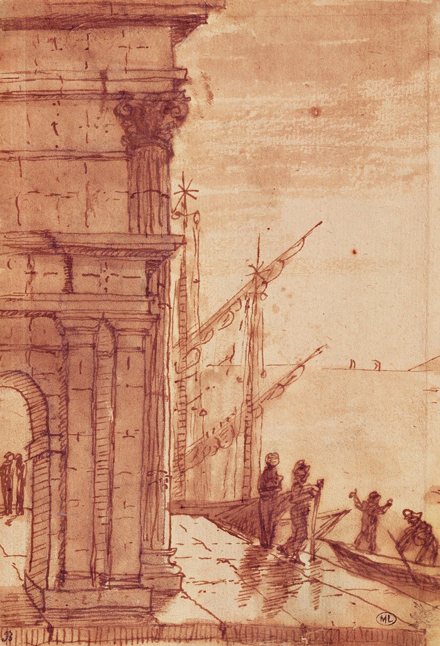 Landungssteg bei Sonnenaufgang von Claude Lorrain
