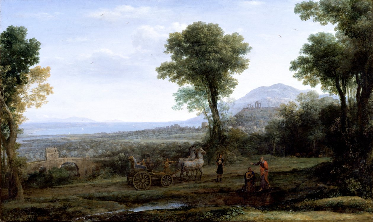 Landschaft mit der Taufe des Eunuchen durch St. Philippus von Claude Lorrain
