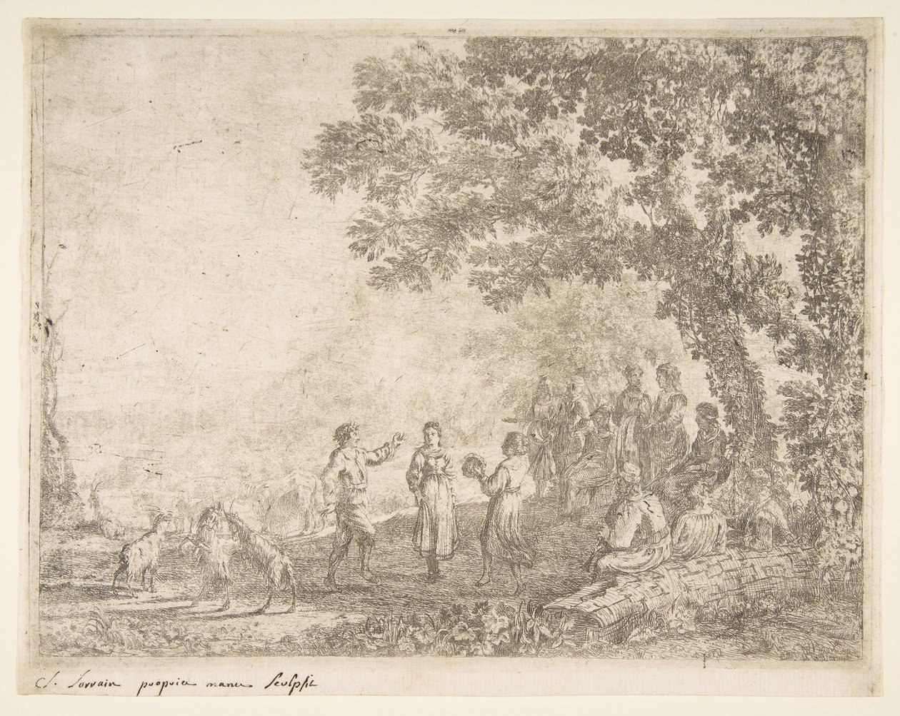 Der Bauerntanz Große Platte, ca. 1637 von Claude Lorrain