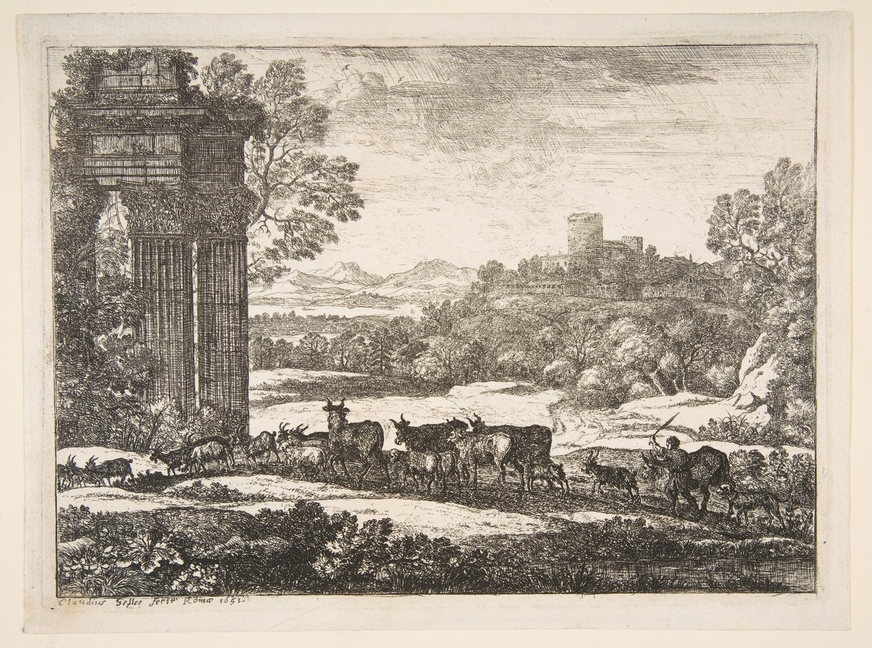 Die Herde kehrt bei stürmischem Wetter zurück, 1651 von Claude Lorrain